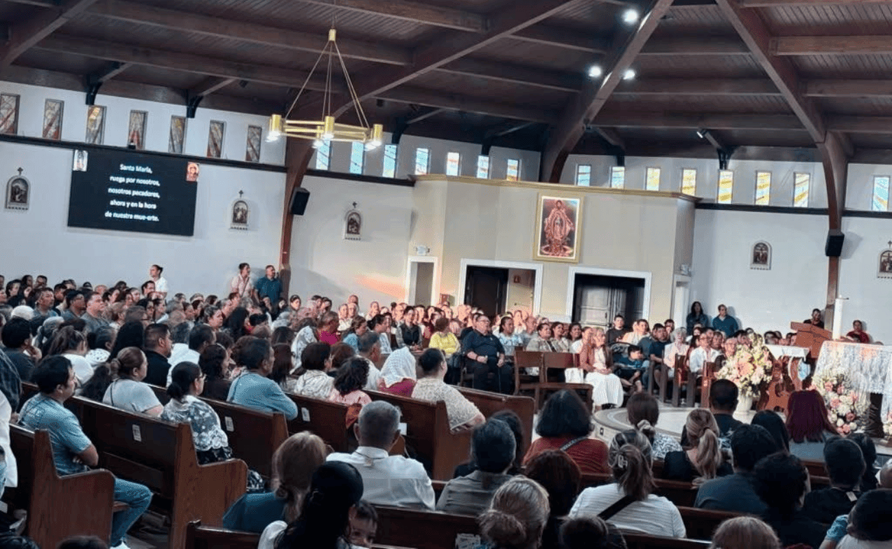 Church filled with the faithful during a parish celebration